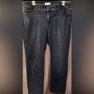 Lane Bryant Plus Sz 20 High Rise Girlfriend Straight Leg Denim Blue Jeans Flex